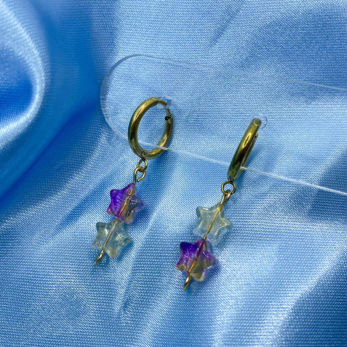 Glass Star Hoop Earrings – Lapis Lily