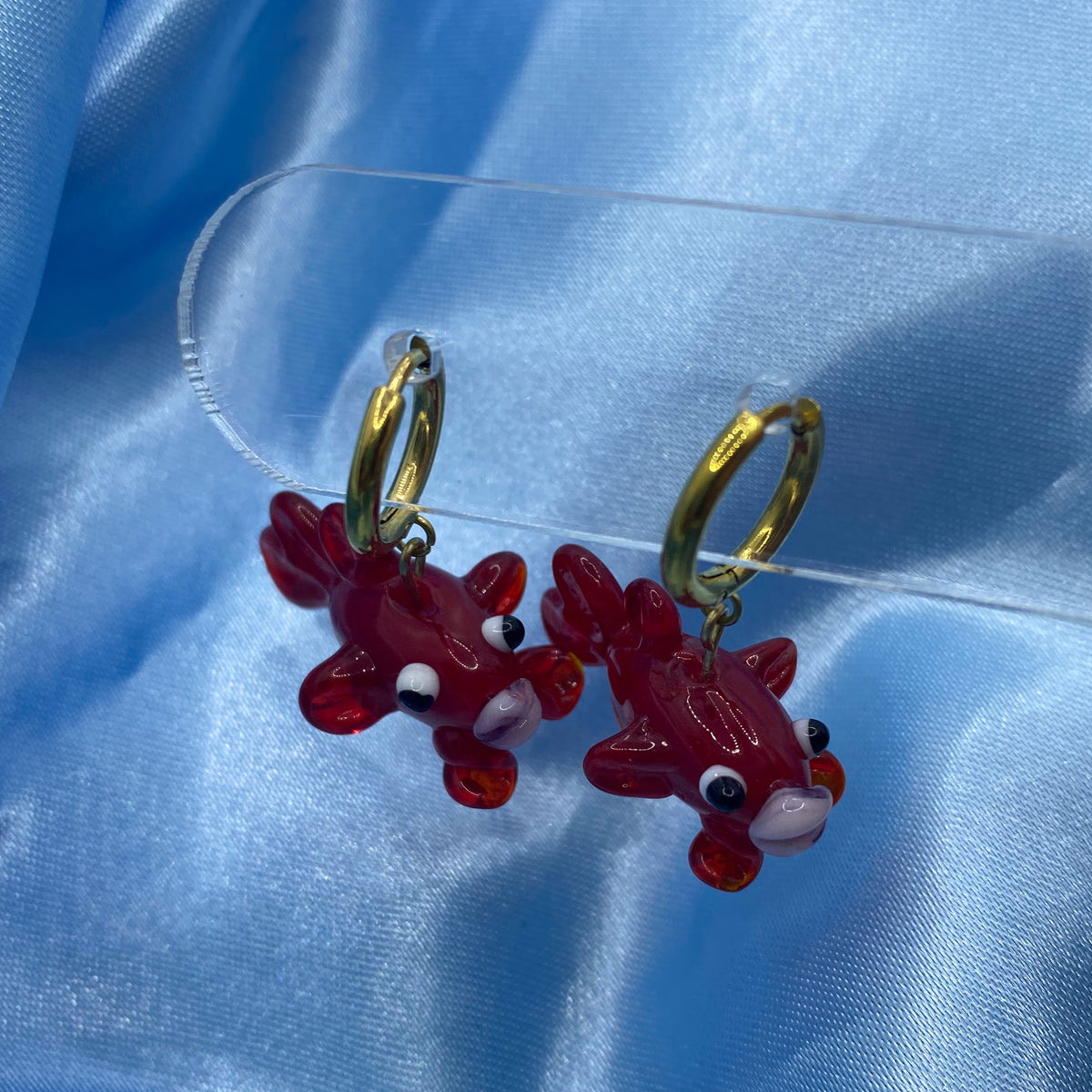 Glass Goldfish Hoop Earrings – Lapis Lily