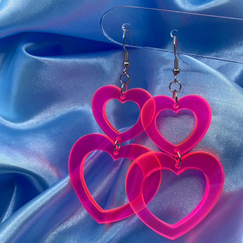 Neon Heart Earrings