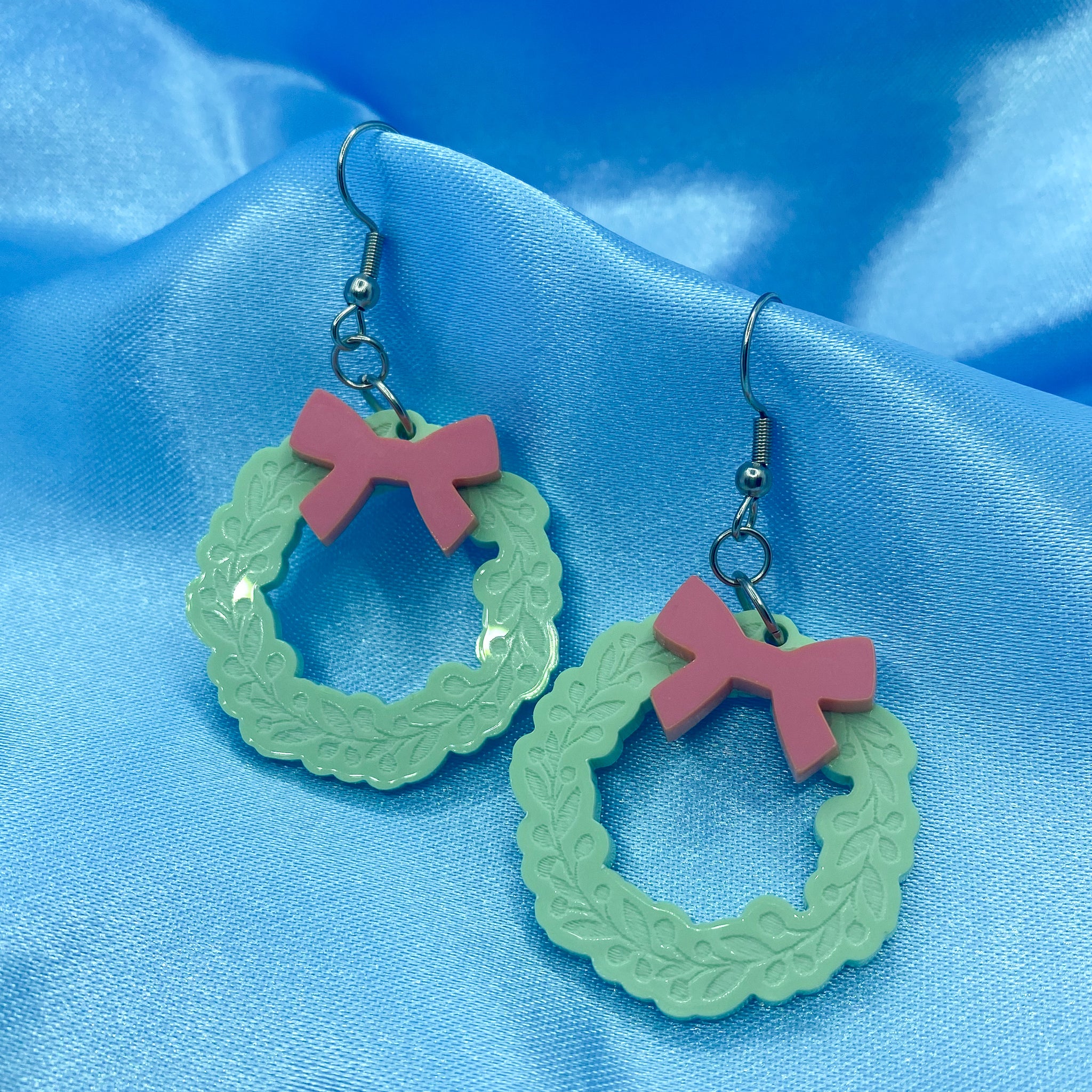 Christmas Pastel Wreath Earrings