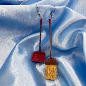 Dustpan and Broom Earrings