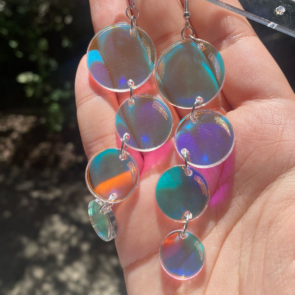 Iridescent Bubble Cluster Earrings