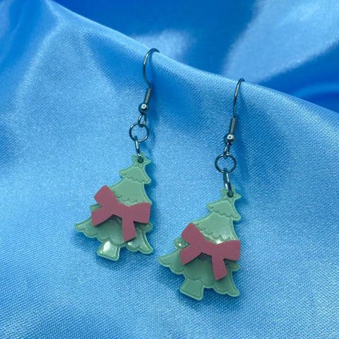 Christmas Pastel Tree Earrings