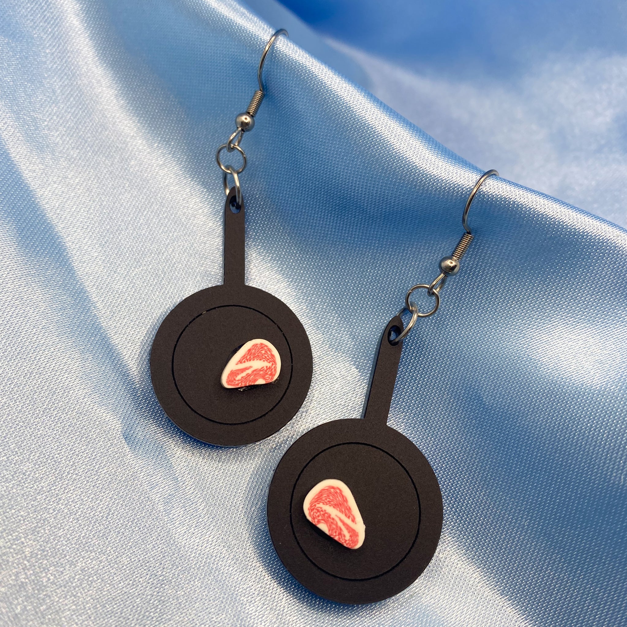 Steak in a Frying Pan Earrings