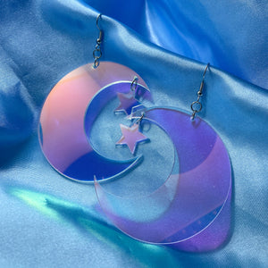 Moon and Star Earrings